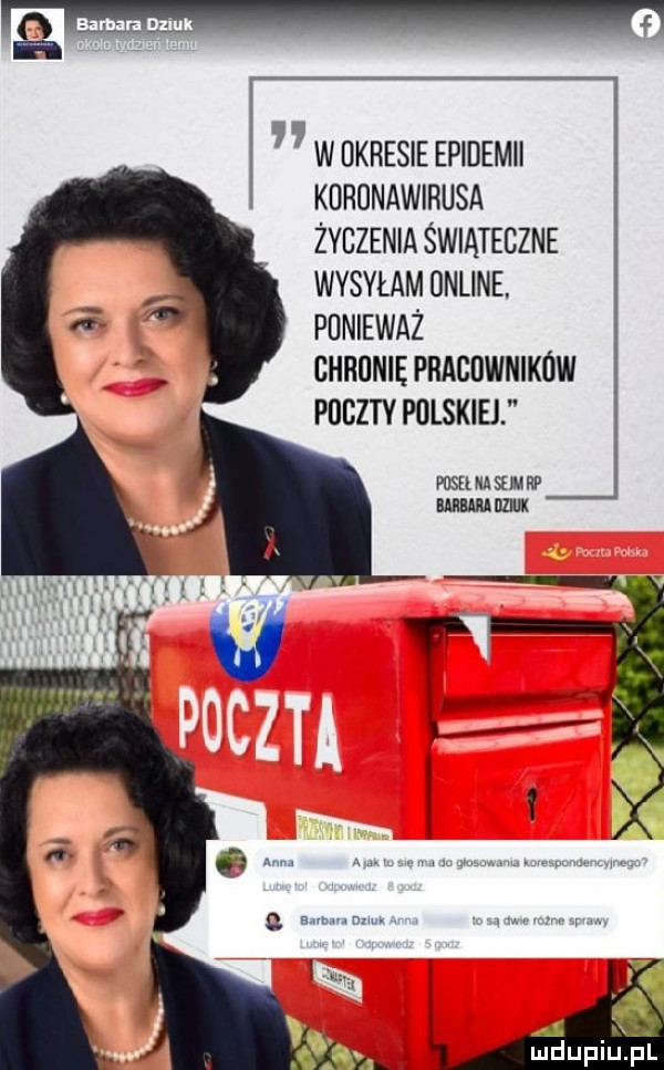 w okresie epidemii koronawirusa życzenia świąteczne wysyłam online. ponieważ chronie pracowników poczty polskiej poseł na sumrp www