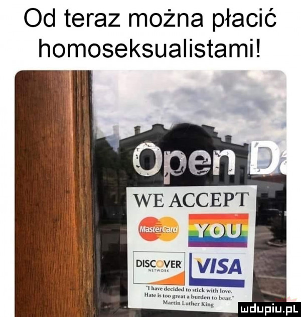 od teraz można płacić homoseksualistami we akcept w icth yan visa