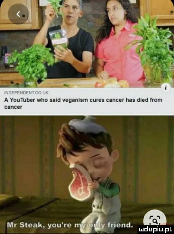 a voutuber who said veganism ceres cancer has dred from cancer l a mr steak. y-u re tir nd