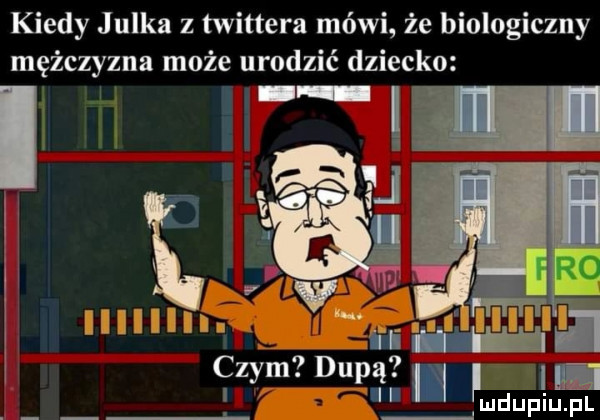 kiedy julka z twittera mówi że biologiczny mężczyzna może urodzić dziecko czym dupą. l ludupliu. pl