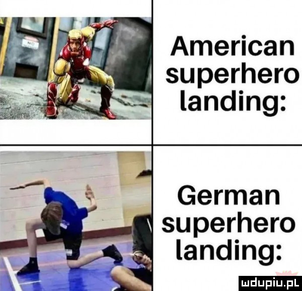 american. superhero landing german superhero landing