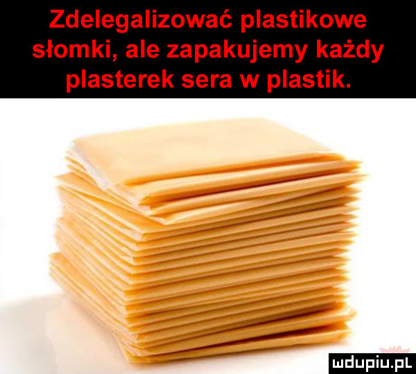 zdelegalizować plastikowe słomki ale zapakujemy każdy plasterek sera w plastik. ludu iu. l