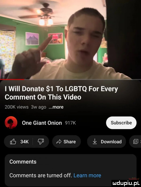 a i will donate   to lgbtq for esery comment on tais video    k views  w ago more   one géant orion    k   k q k stare download comments comments are turned off learn more