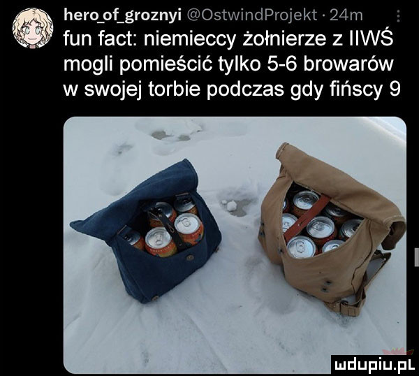 hero of groznyi ostwindprojekt   m fan fajt niemieccy żołnierze z iiwś mogli pomieścić tylko     browarów w swojej torbie podczas gdy fińscy