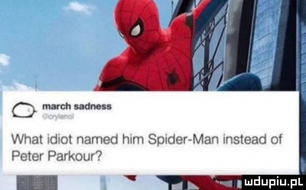 o march sadness wiat idiot named ham spider man instead    peter parkour udupiu pl