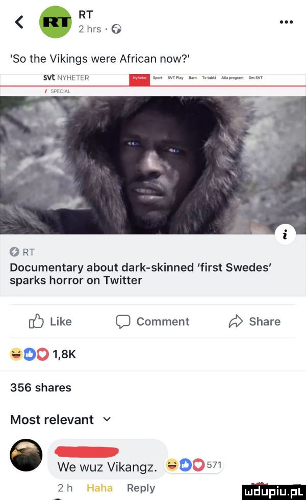 rt. hus g. so tee vikings were african now set quw w. wm m o rt documentary abort dirk skinhed fiest swedes sparks horror on twitter if like comment a stare     shares most relevant v   wewquikangz. d