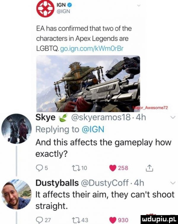 ian. uicix ea has confirmed trat tao of tee characters in alex legends are lgbtq. go gn com kaorbr. abakankami v awesome śkye g skyeramos    h replying to ian and tais affects tee gameplay hiw exactly q     in.     dustyballs dustycoff  h. it affects their aim they cen t shoot straight. w w