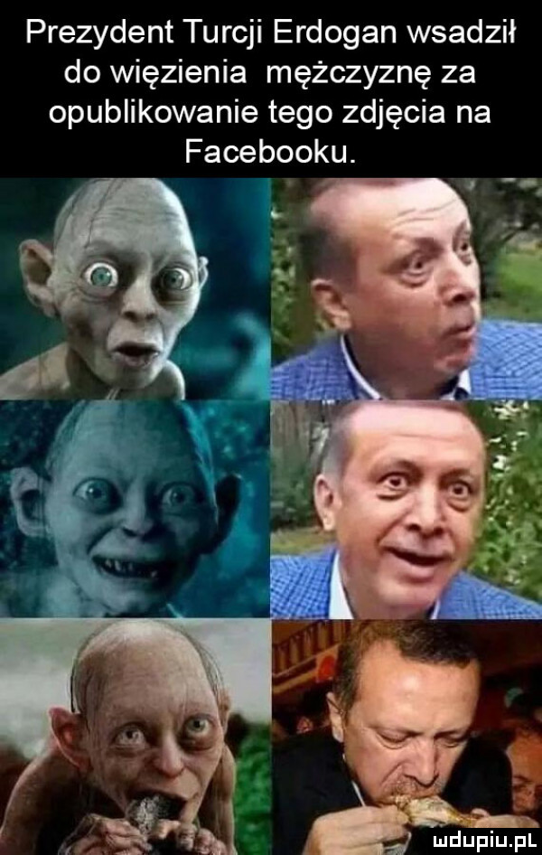prezydent turcji erdogan wsadził do więzienia mężczyznę za opublikowanie tego zdjęcia na facebooku