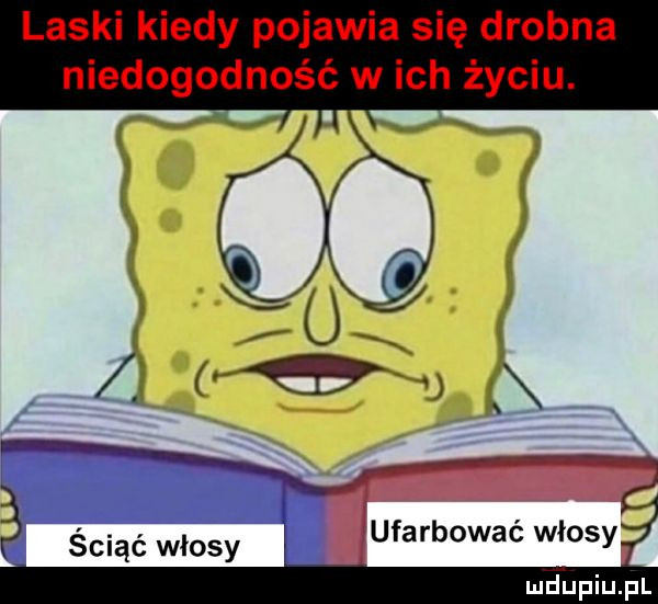 laski kiedy pojawia się drobna niedogodność w ich życiu. ściąć włosy ufarbować włosy