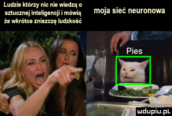 ludzie którzy nie nie wiedzą o. sztucznej inteligencji i mówią mola siec neuronowa że wkrótce zniszczę ludzkość ﬂ