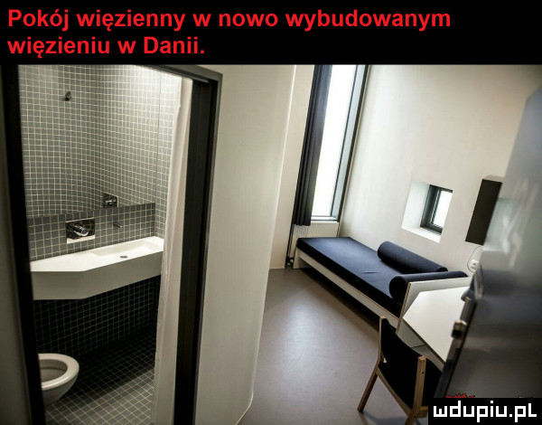 pokój więzienny w nowo wybudowanym wdę enbu w danii