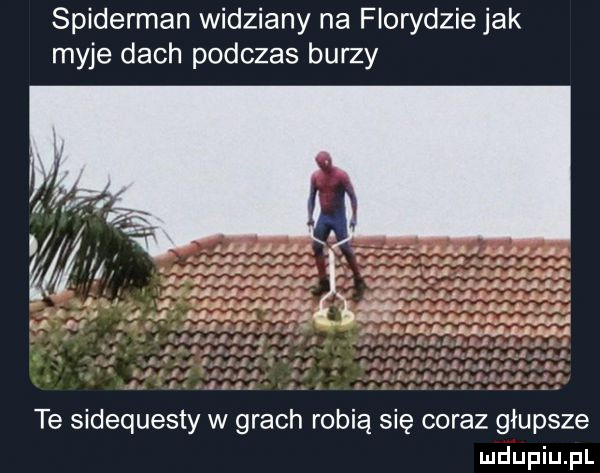 spiderman widziany na florydzie jak myje dach podczas burzy te sidequesty w grach robią się coraz głupsze