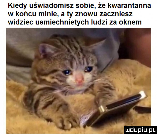 kiedy uświadomisz sobie że kwarantanna w końcu minie a ty znowu zaczniesz widziec usmiechnietych ludzi za oknem