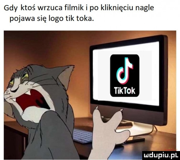 gdy ktoś wrzuca filmik i po kliknięciu nagle pojada się logo tik taka