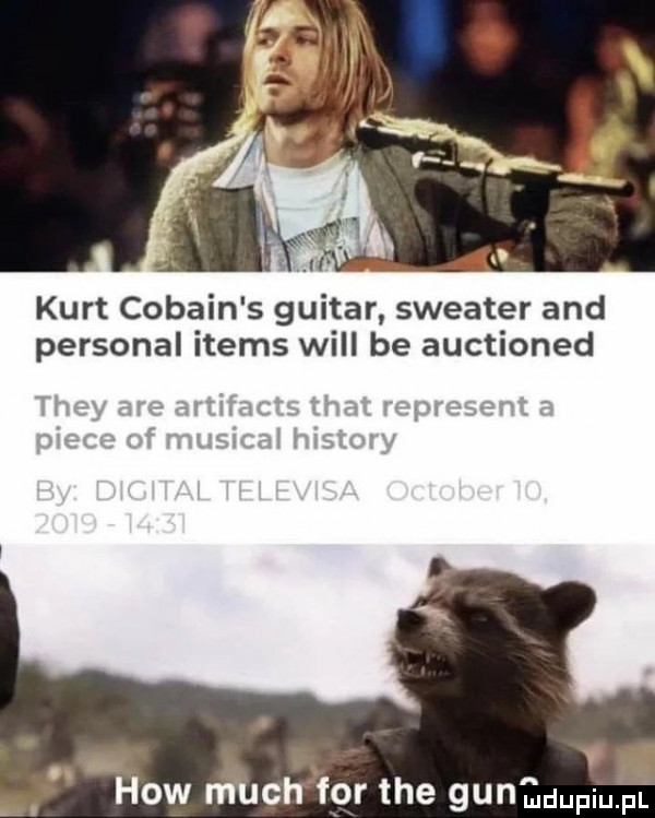 śj kurt cobain s guitar sweater and personal items will be auctioned