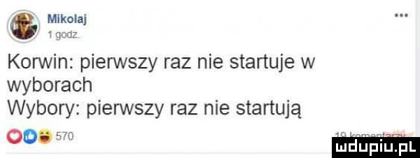 mikolaj qm korwin pierwszy raz nie startuje w wyborach wybory piensty raz nie startują   an