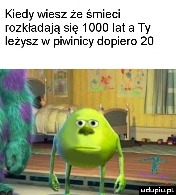 kiedy wiesz że śmieci rozkładają się      lat a ty leżysz w piwinicy dopiero