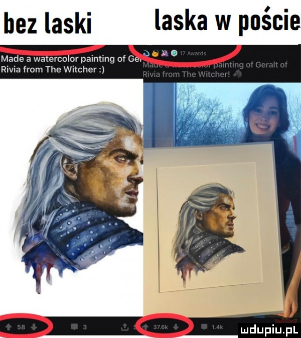 bez laski laska w poście made a watercolor painting of ge. abakankami rivia from tee witcher