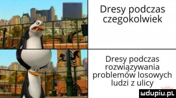 dresy odc zas czego oiw ek dresy podczas rozwiązywania problemów losowych ludzi z ulicy ludu iu. l