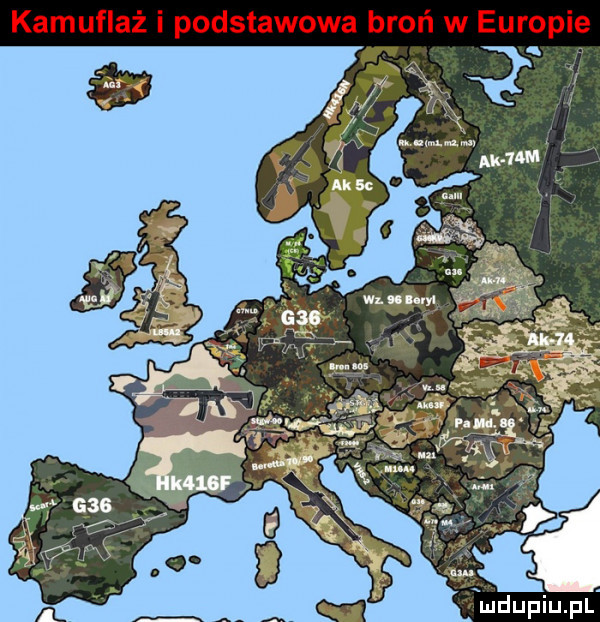 kamuflaż i podstawowa broń w europie