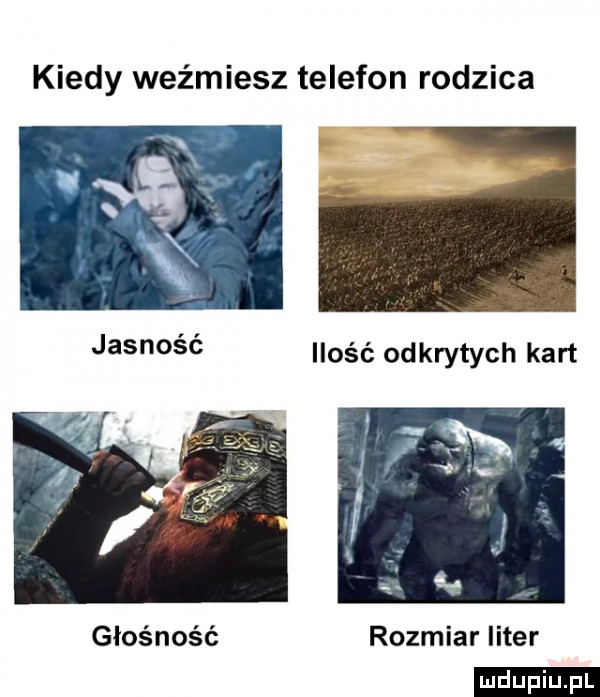 kiedy weźmiesz telefon rodzica jasność ilość odkrytych kart głośność rozmiar liter ludu iu. l