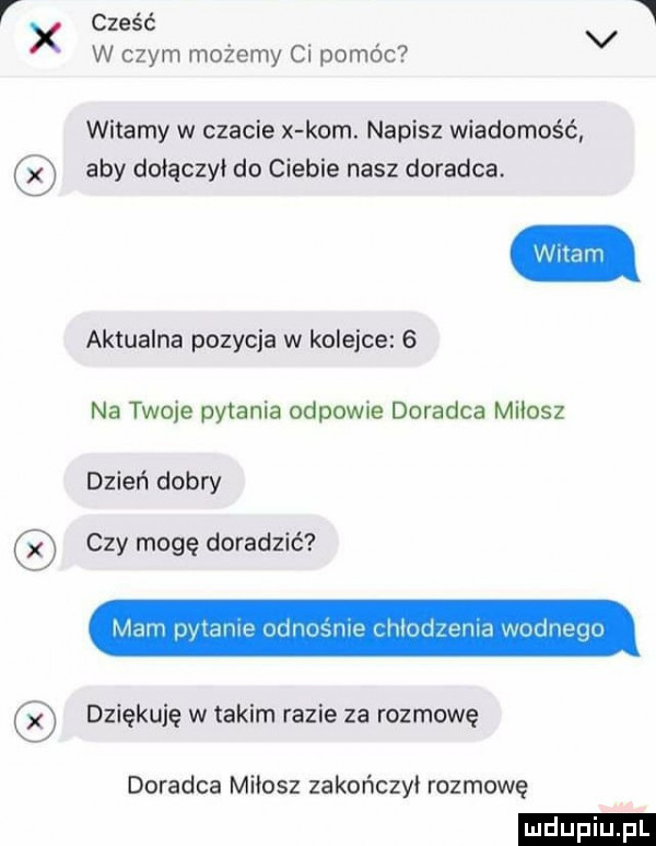 rx cześć v   w czym możemy ci pomóc witamy w czacie x kom. napisz wiadomość aby doiączyi do ciebie nasz doradca. aktualna pozycja w kolejce   na twoje pytania odpowie doradca mikosz dzień dobry czy mogę doradzić mam jv cﬂht dumnie wir dziękuję w takim razie za rozmowę doradca mikosz zakończyi rozmowę