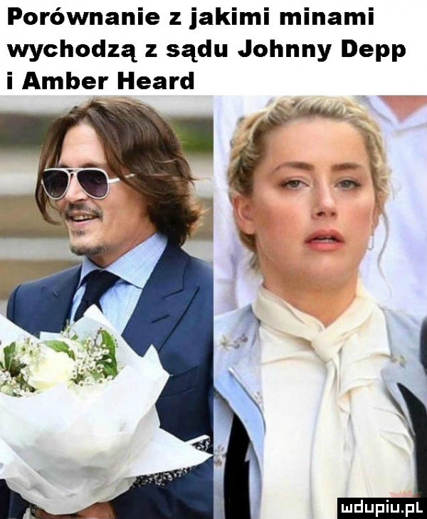 porównanie z iakimi minami wychodzą z sądu johnny depp i amber heard