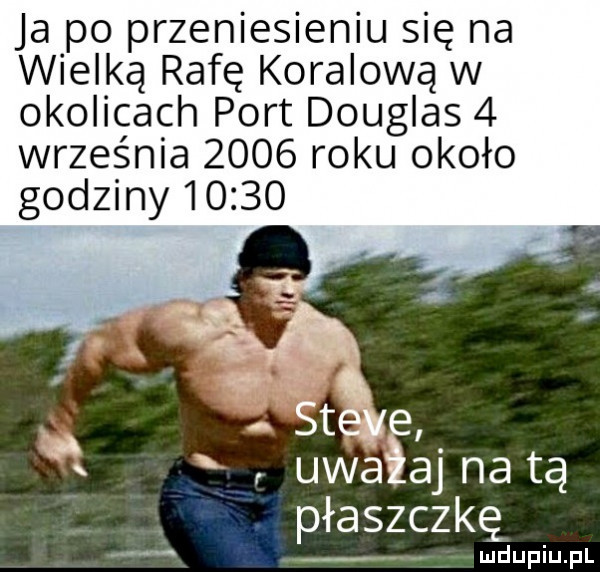 ja po przeniesieniu się na wielką rafę koralowa w okolicach port douglas   września      roku około godziny       płaszczkę ludupiu. pl