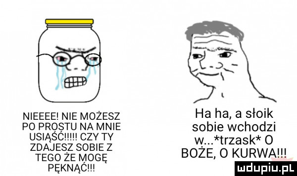 nieeee nie mozesz pd prestu na mnie usmścu ctv ty zdajesz sobie z tego ze mogę pęknąc ha ha a słoik sobie wchodzi w trzask o boze o kurwa