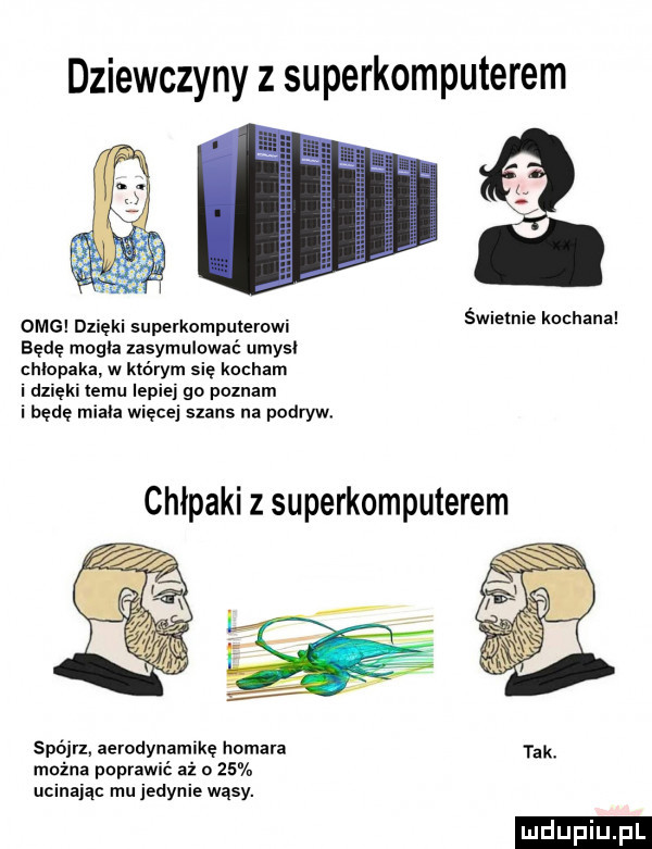 dziewczyny z superkomputerem omg dzięki superkomputerowi świnie ma będę mogła iasymulnwać umyci chlopaka w którym się kocham i dzięki temu lepiej go pognam i będę misia więcej szans na podryw chłpaki z superkomputerem spólrl aerodyna kę homara tak mężna popraw o    ucinaiqc mu jedynie wąsy