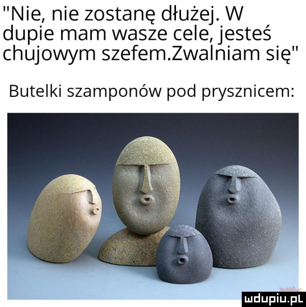 nie nie zostanę dłużej. w dupie mam wasze cele jesteś chujowym szefemeainiam się butelki szamponów pod prysznicem ludu iu. l