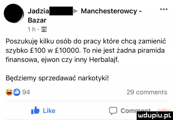 jadzia y manchesterowcy bazar   h e poszukuję kilku osób do pracy które chcą zamienić szybko     w       to nie jest żadna piramida finansowa ejwon czy inny herbalajf. będziemy sprzedawać narkotyki o       comments ke co