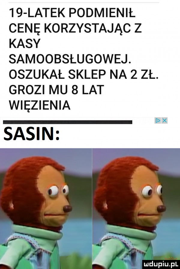 latek podmienił cenę korzystając z kasy samoobslugowej. oszukal sklep na   zl. grozi mu   lat więzienia sasin