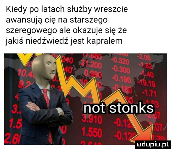 kiedy po latach służby wreszcie awansują cię na starszego szeregowego ale okazuje się że jakiś niedźwiedź jest kapralem not stones