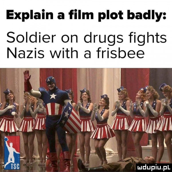 explain a film plot bally soldier on drugs fights napis with a frisbee mwmw w ww l i. l l tet