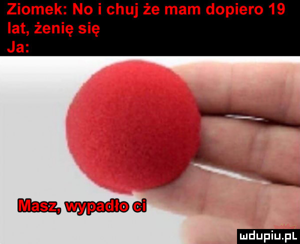 ziomek no i chuj że mam depie lat żenię się ja        wypadło
