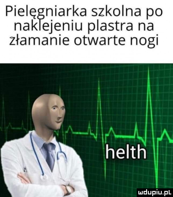 pielęgniarka szkolna po ndk ejęniu plastra na złamane otwarte nogi heath