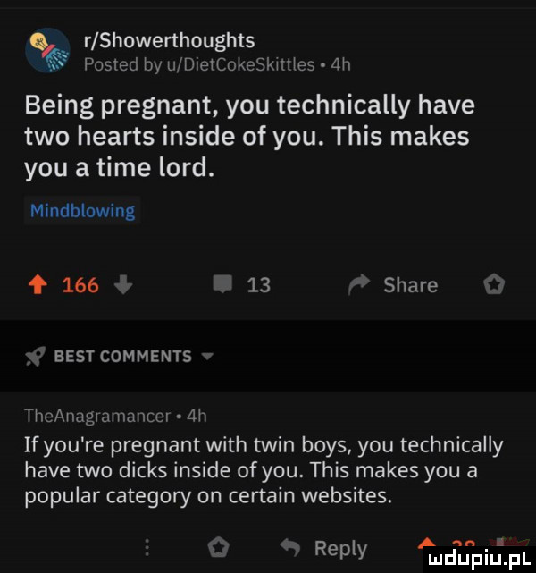 r showerthoughts poslecl by u dteicokeskililes. ah being pregnant y-u technically hace tao hearts inside of y-u. tais manes y-u a time lord. mindblowing f        stare best comments tee nagiamancer ah if y-u re pregnant with tein boks y-u technically hace tao dinks inside ofyou. tais manes y-u a popular category on certain websites. a an repry mdupiu. pl
