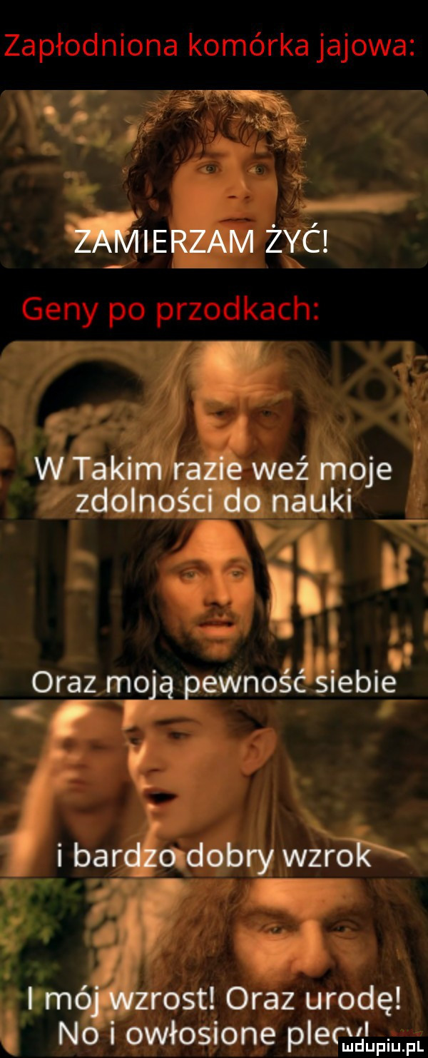 zamierzam zyc w takim razie weź moje zdolnosci do naukl rn oraz moją pewność siebie l i bardzo dobry wzrok mój wzrost oraz urodę no i owłosione plecv