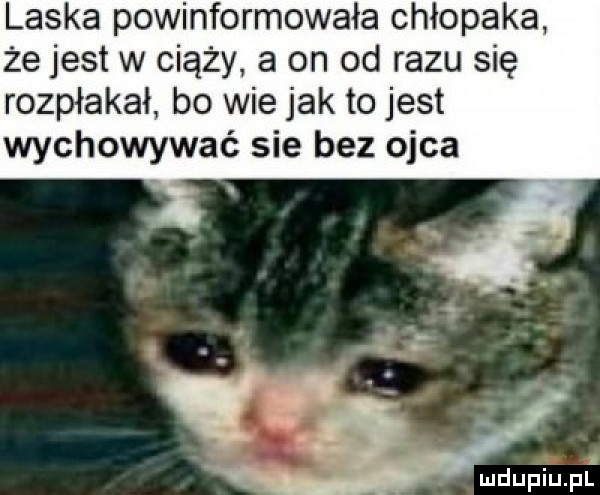 laska powinformowała chłopaka że jest w ciąży a on od razu się rozpłakał bo wie jak to jest wychowywać sie bez ojca