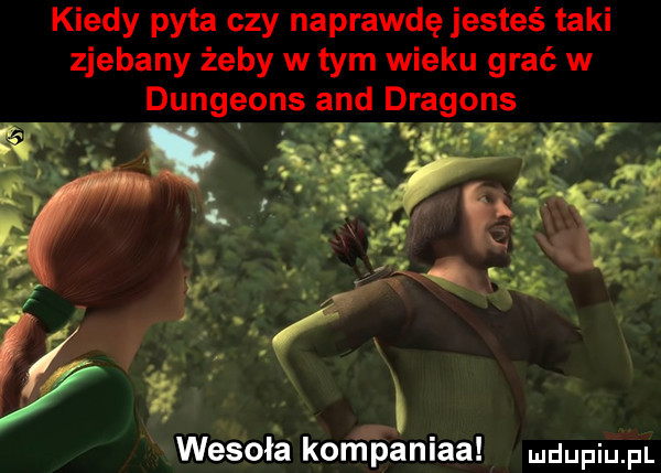 kiedy pyta czy naprawdę jesteś taki zjebany żeby w tym wieku grać w dungeons and dragons was ola kompaniaa