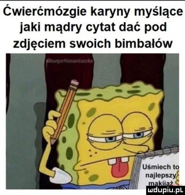 ćwierćmózgie karyny myślące jaki mądry cytat dać pod zdjęciem swoich bimbałów