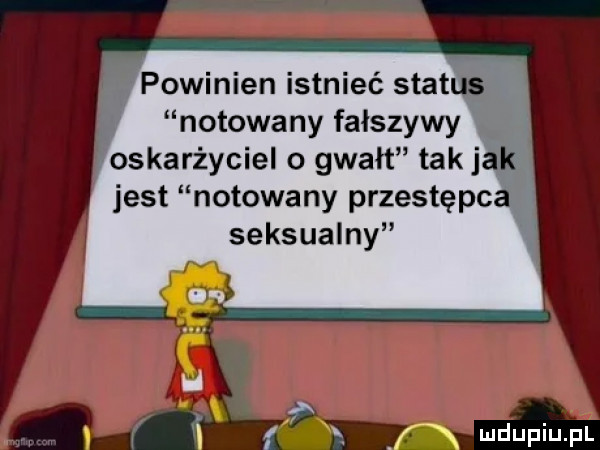 powinien istnieć staną. notowany falszywy. oskarżyciel o gwałt tak jak jest notowany przestępca seksualny f l n