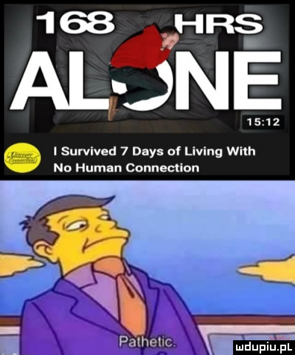 l inrze       i survived   dans of lising with no human connection
