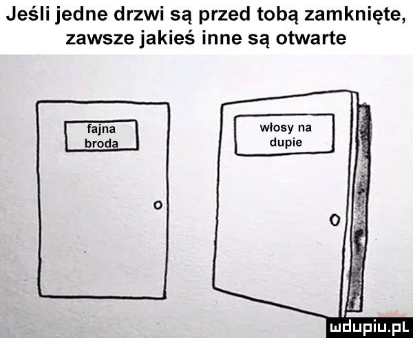 jeśli jedne drzwi są przed tobą zamknięte zawsze jakieś inne są otwarte włosy na dupie