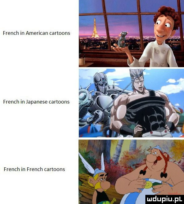 french in american cartoons french in japanese cartoons french in french cartoons