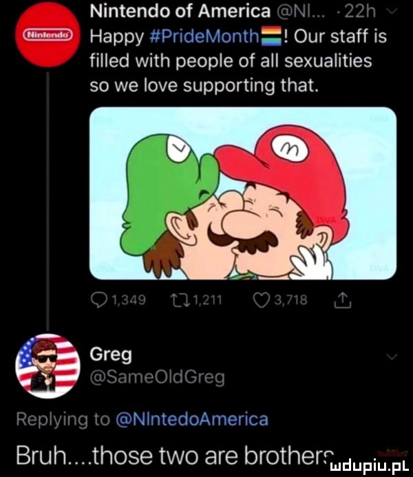 nintendo of ameriga happy pndemonth ocr staff is filled with people of all sexualities so we live supporting trat. greg nlntedoamerica brah. those tao are brother w fl