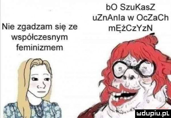 bo szukasz uznania w oczach nie zgadzam się ze mężczyzn współczesnym feminizmem