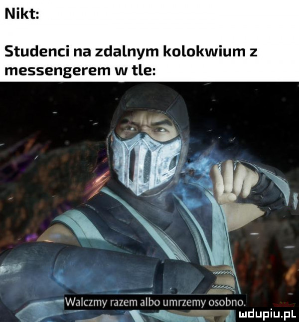 nikt studenci na zdalnym kolokwium z messengerem w tle. wjiumy ra l m alem upr cmy osobno. mduplu pl