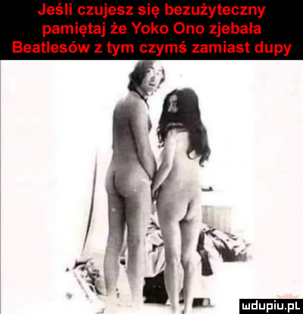 jeśli czujesz się bezużyteczny pamiętaj że yoko ono zjebała beatlesów z tym czymś zamiast dupy